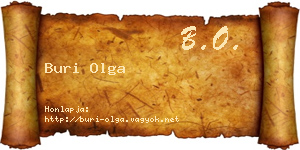 Buri Olga névjegykártya